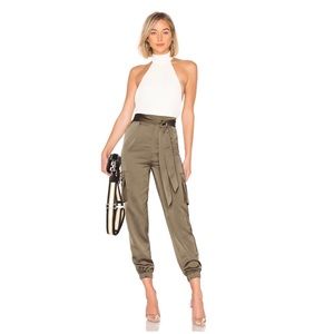 REVOLVE ❤️❤️❤️ Olive satin cargo joggers